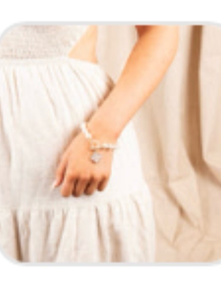 Pearl Beaded Charm Bracelet In White - Women Jewelry